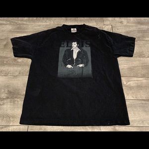 Vintage AAA Elvis Presley Rock Pop Black Band Short Sleeve Shirt Tshirt Size XL